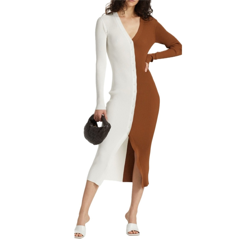 NWOT Staud Shoko Colorblocked Midi Dress